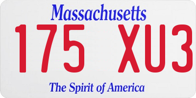 MA license plate 175XU3