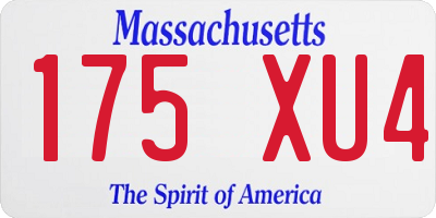 MA license plate 175XU4