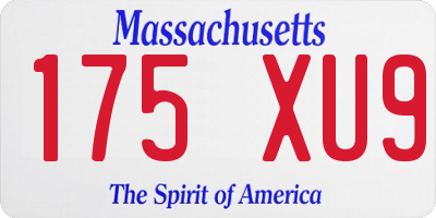 MA license plate 175XU9