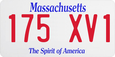MA license plate 175XV1