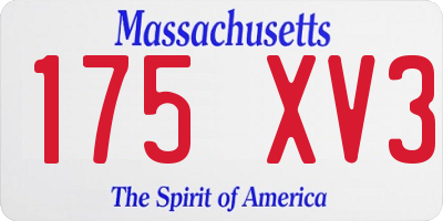 MA license plate 175XV3