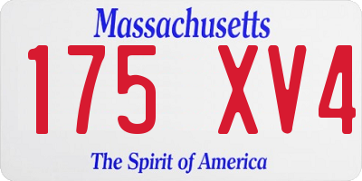 MA license plate 175XV4