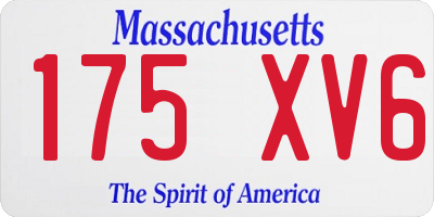 MA license plate 175XV6