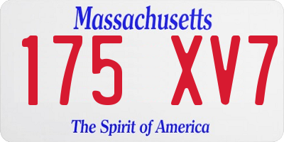 MA license plate 175XV7