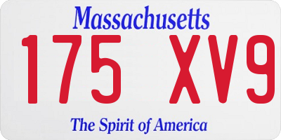 MA license plate 175XV9