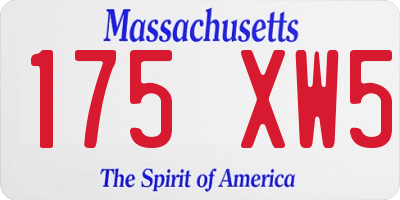 MA license plate 175XW5