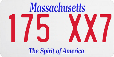 MA license plate 175XX7