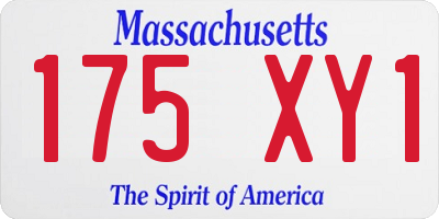 MA license plate 175XY1