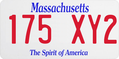 MA license plate 175XY2