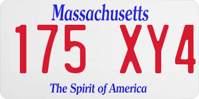 MA license plate 175XY4