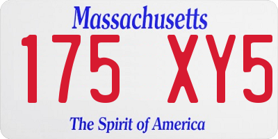 MA license plate 175XY5
