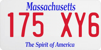 MA license plate 175XY6
