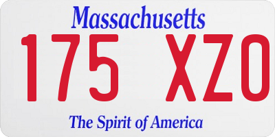 MA license plate 175XZ0