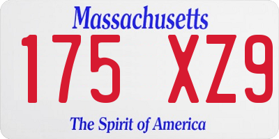 MA license plate 175XZ9