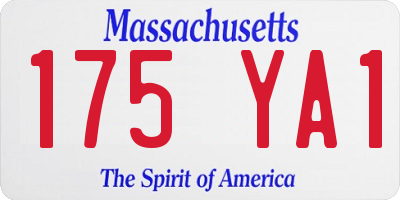 MA license plate 175YA1