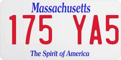 MA license plate 175YA5