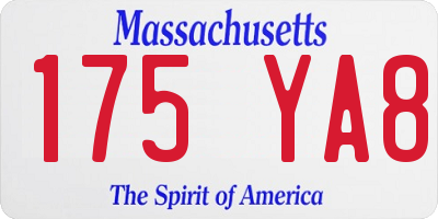 MA license plate 175YA8