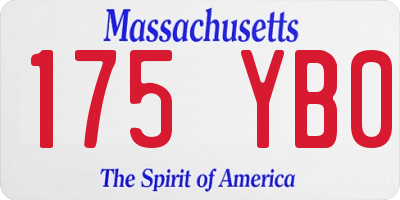 MA license plate 175YB0