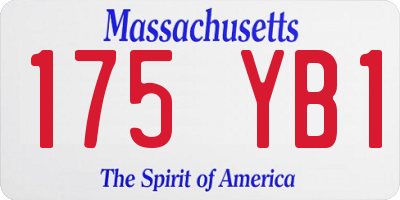 MA license plate 175YB1
