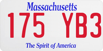 MA license plate 175YB3