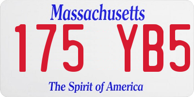 MA license plate 175YB5