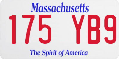 MA license plate 175YB9
