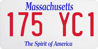 MA license plate 175YC1