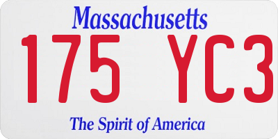 MA license plate 175YC3