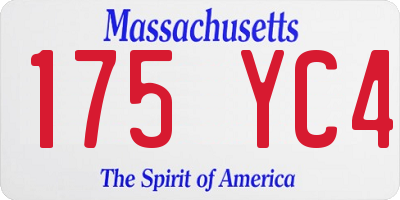 MA license plate 175YC4