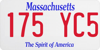 MA license plate 175YC5