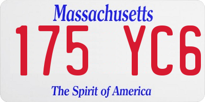 MA license plate 175YC6