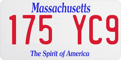 MA license plate 175YC9