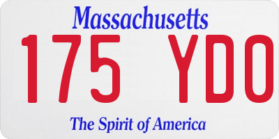 MA license plate 175YD0