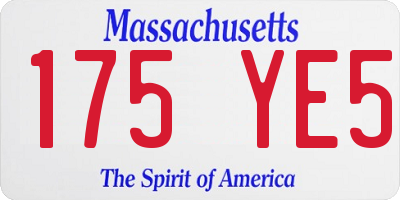 MA license plate 175YE5