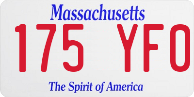 MA license plate 175YF0