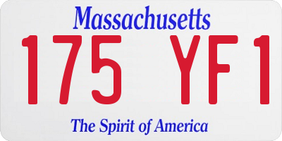 MA license plate 175YF1
