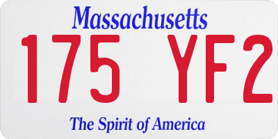 MA license plate 175YF2