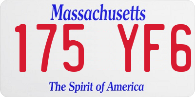 MA license plate 175YF6