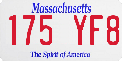 MA license plate 175YF8