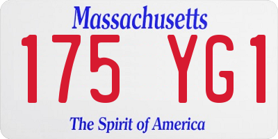MA license plate 175YG1