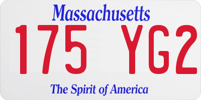 MA license plate 175YG2