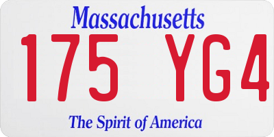 MA license plate 175YG4