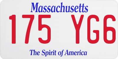 MA license plate 175YG6