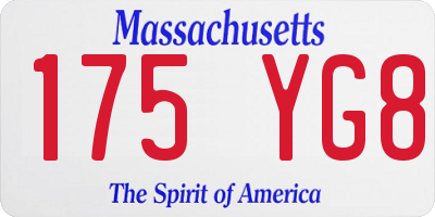 MA license plate 175YG8