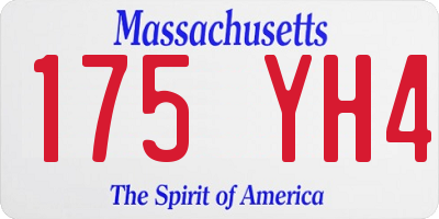 MA license plate 175YH4