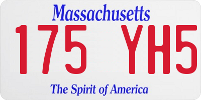 MA license plate 175YH5