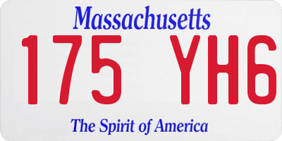 MA license plate 175YH6