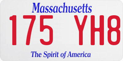 MA license plate 175YH8