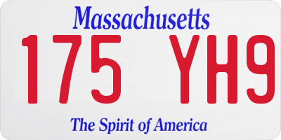 MA license plate 175YH9