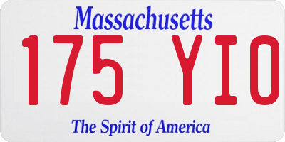 MA license plate 175YI0